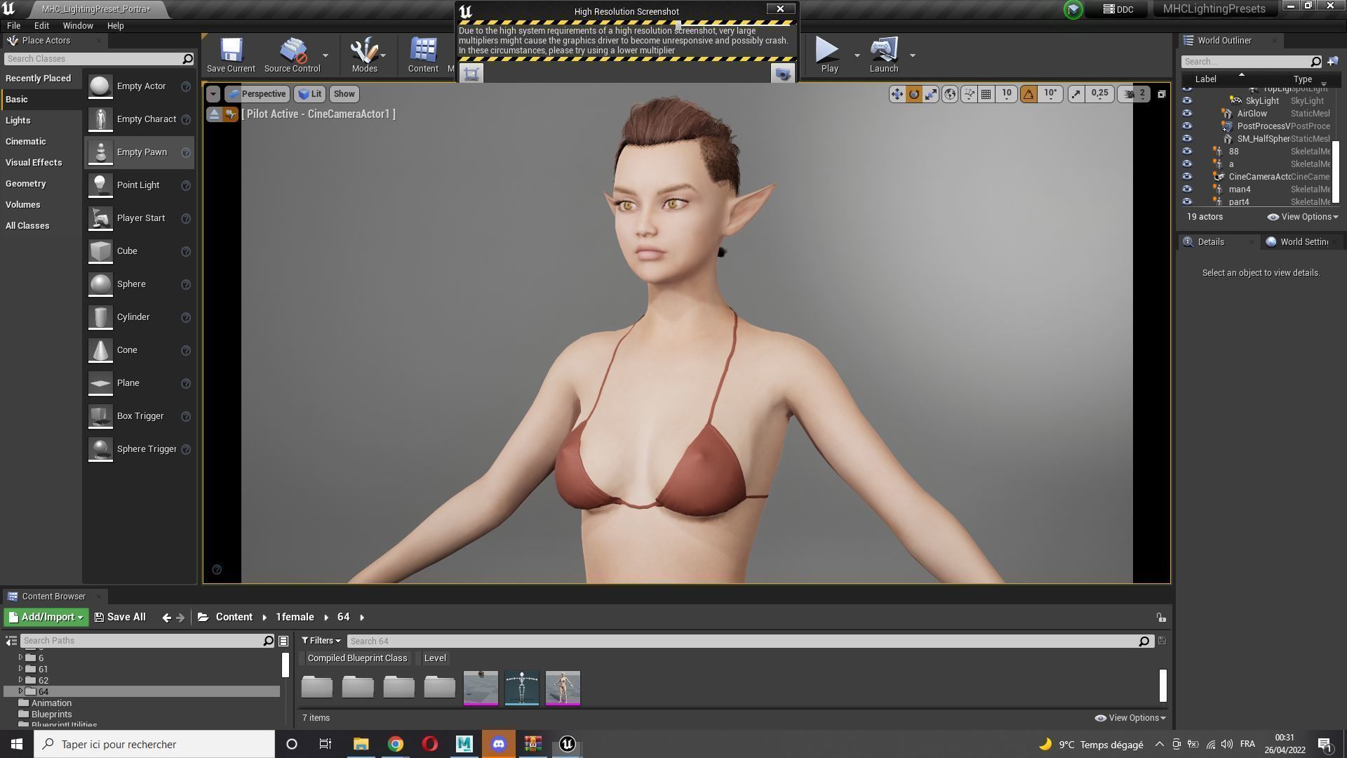 Naked Realistic Elf Female Low-poly 3D model_14