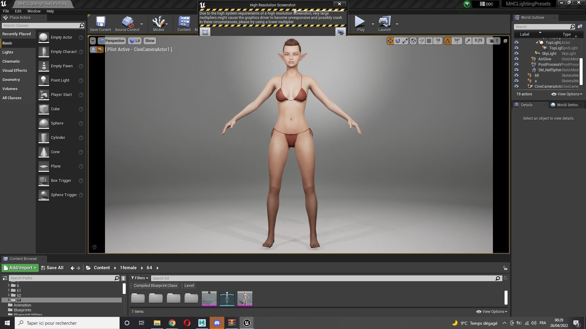 Naked Realistic Elf Female Low-poly 3D model_10