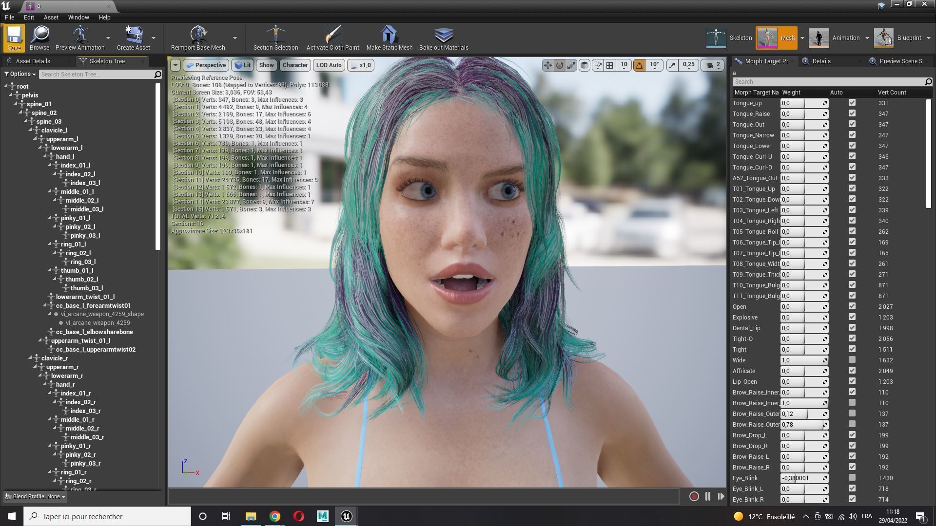 Naked Cyber punk futurist sci fi Girl Low-poly 3D model_20