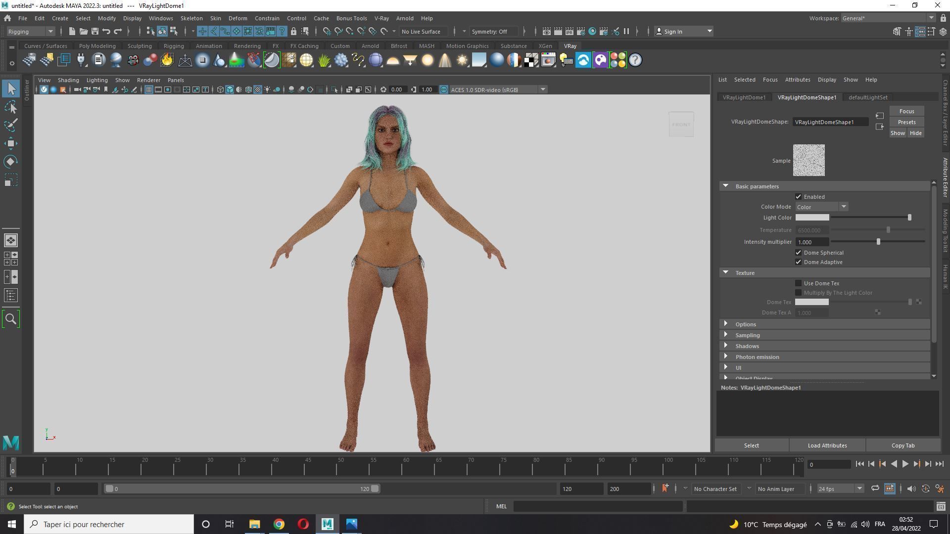 Naked Cyber punk futurist sci fi Girl Low-poly 3D model_13