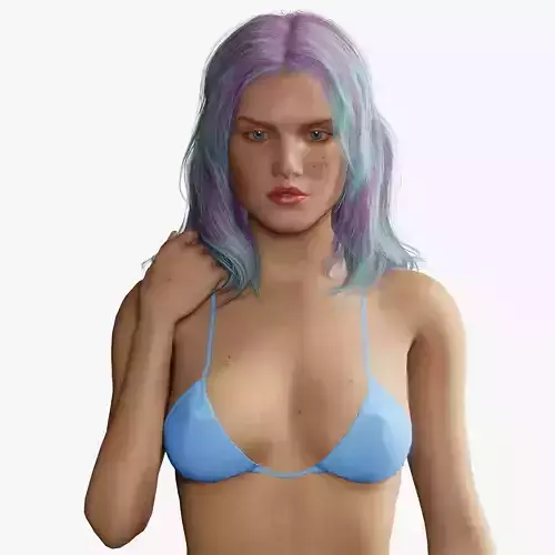 Naked Cyber punk futurist sci fi Girl Low-poly 3D model Naked Cyber punk futurist sci fi Girl Low-poly 3D model