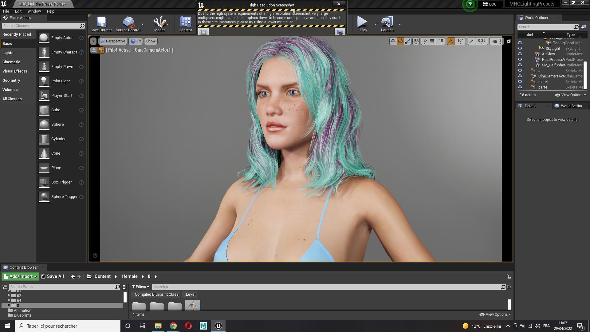 Naked Cyber punk futurist sci fi Girl Low-poly 3D model_17