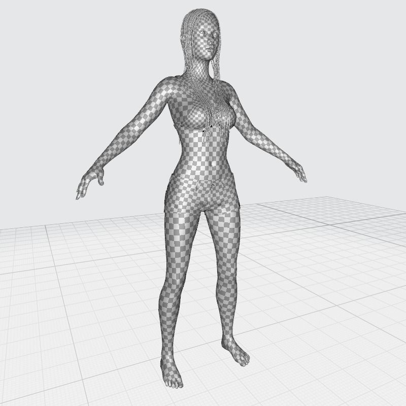 Realistic black female rigged game ready Low-poly 3D model_18