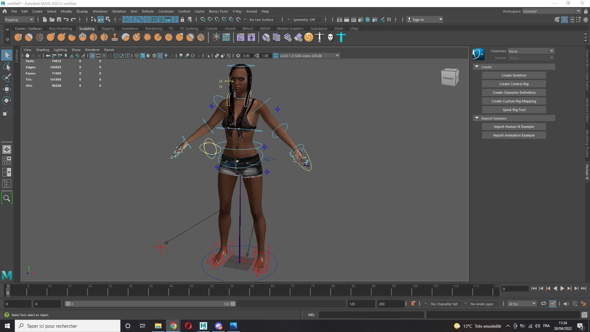 Realistic black female rigged game ready Low-poly 3D model_12