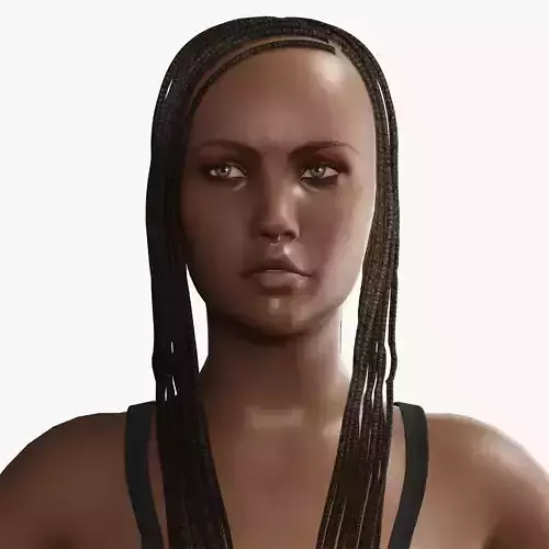 Realistic black female rigged game ready Low-poly 3D model