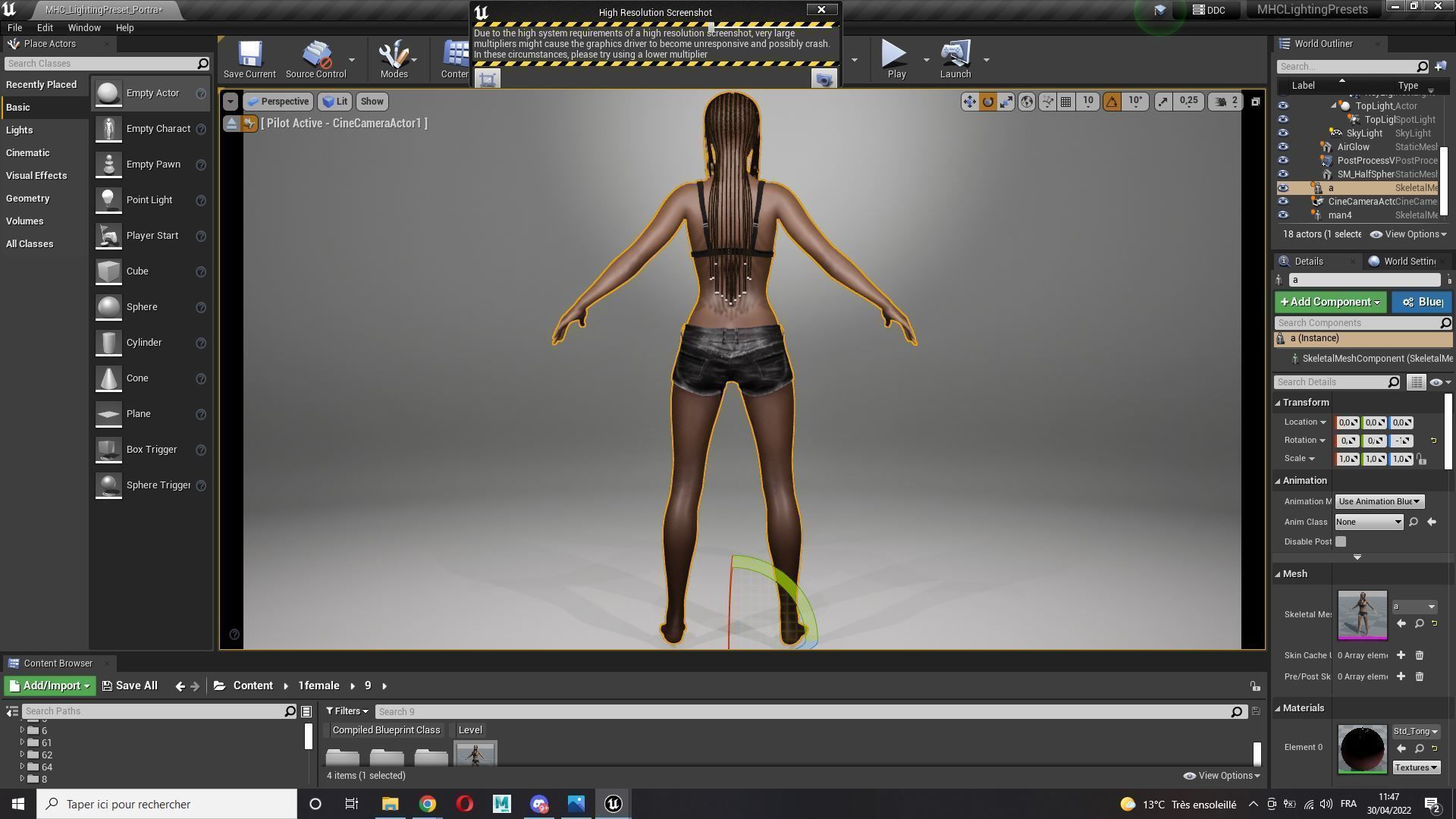 Realistic black female rigged game ready Low-poly 3D model_15