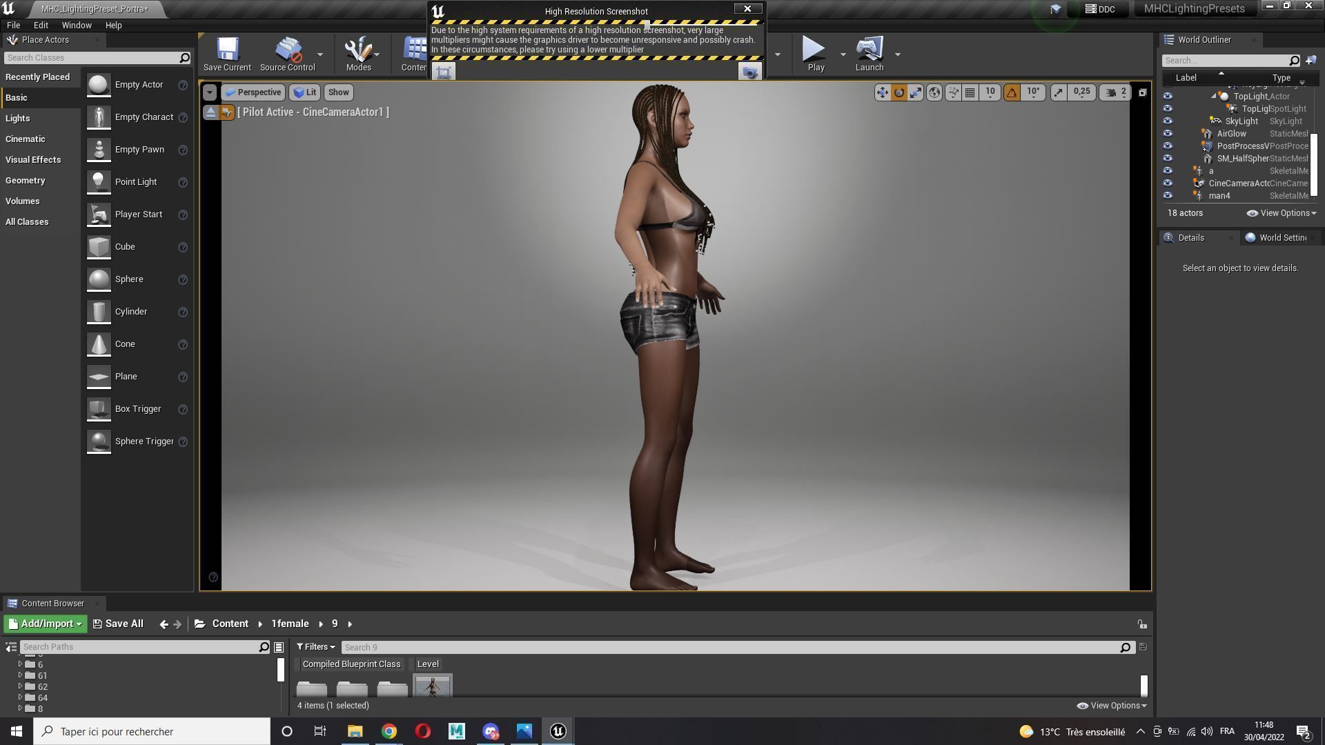 Realistic black female rigged game ready Low-poly 3D model_16