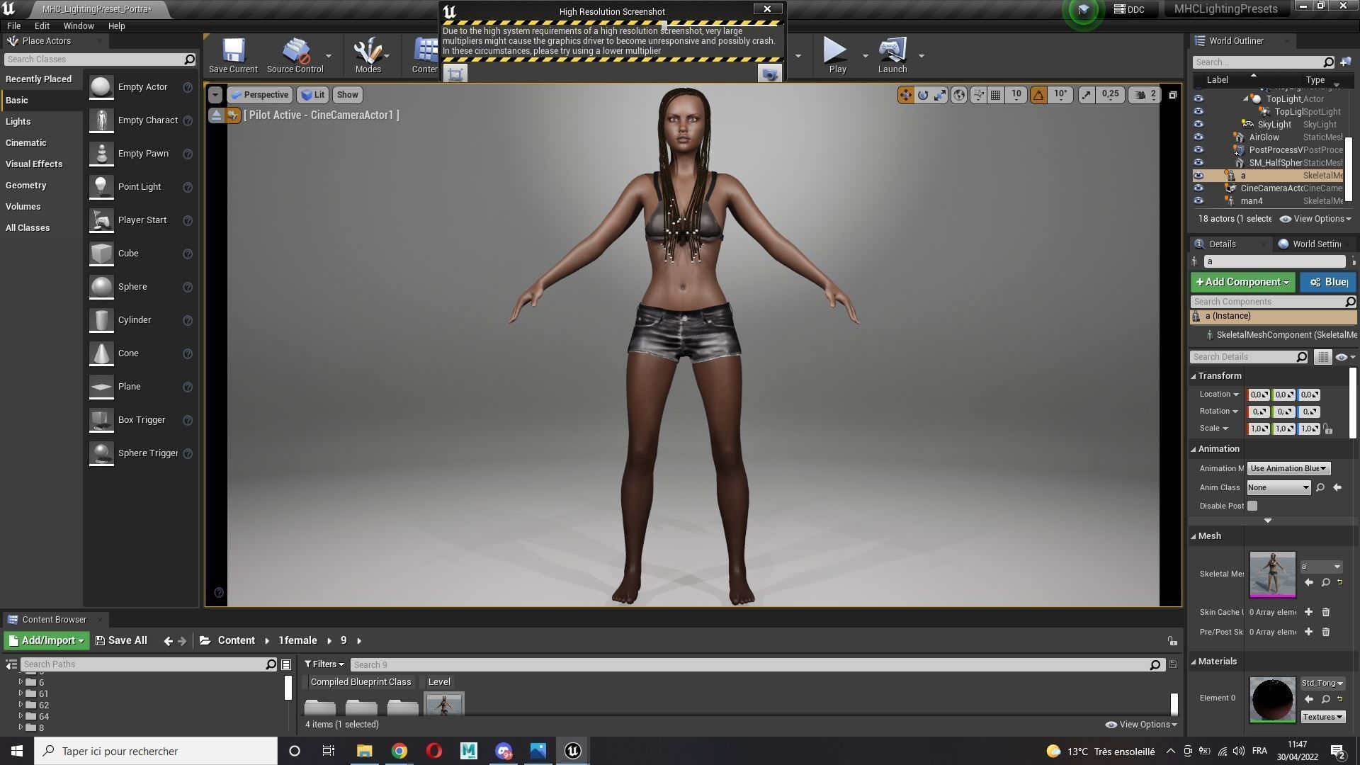 Realistic black female rigged game ready Low-poly 3D model_14