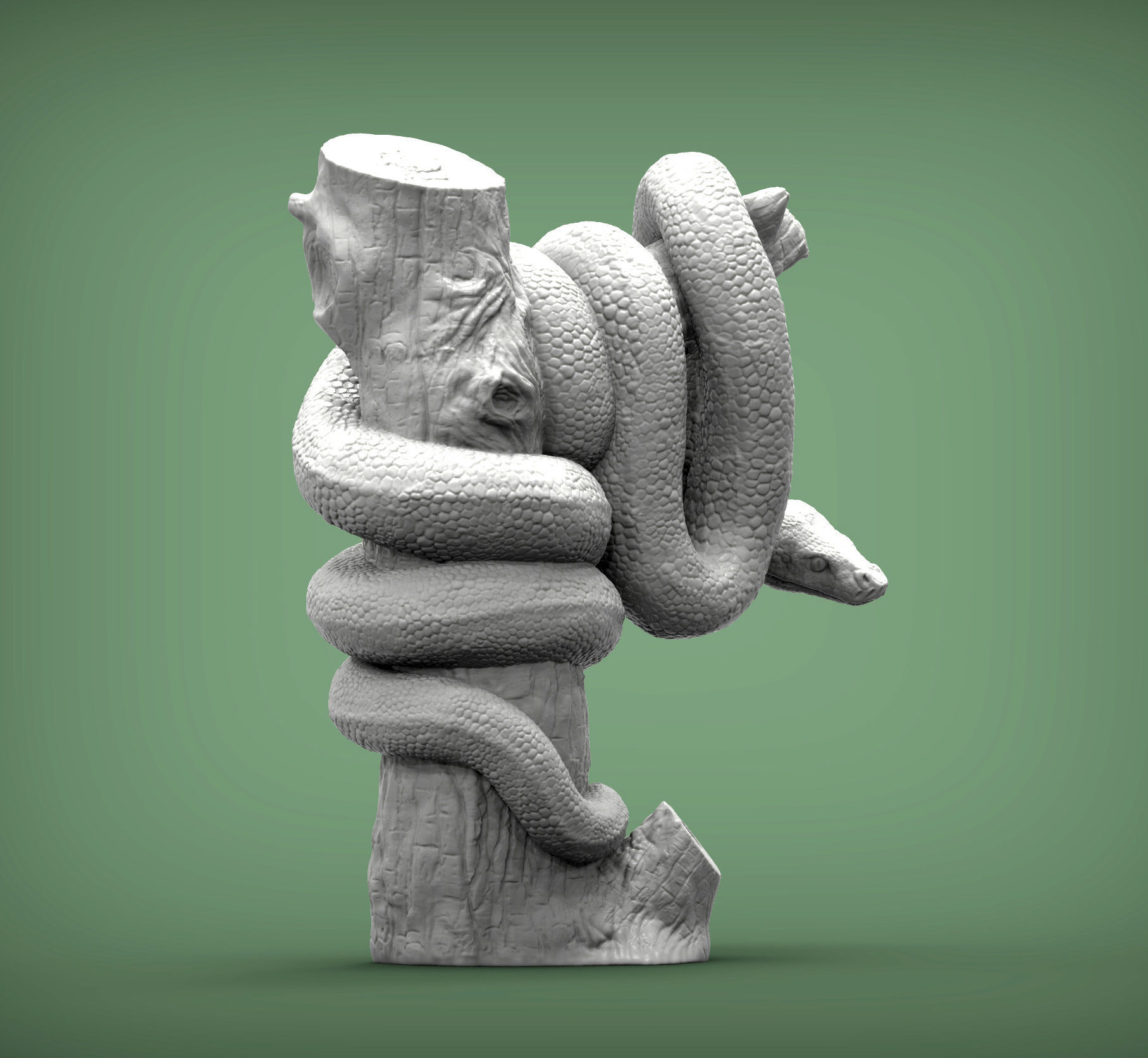 boa 3D print model snake sculpture 3D print model_3