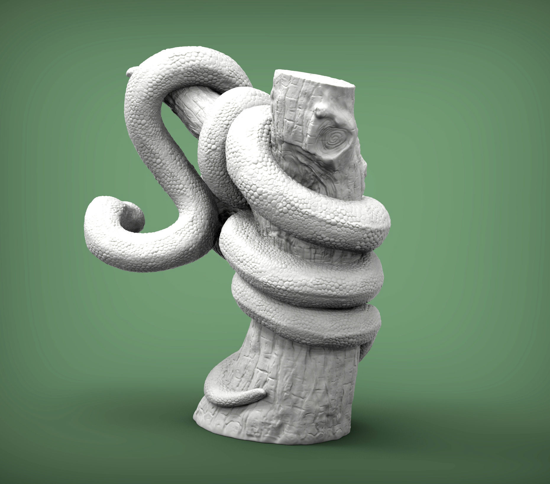 boa 3D print model snake sculpture 3D print model_2