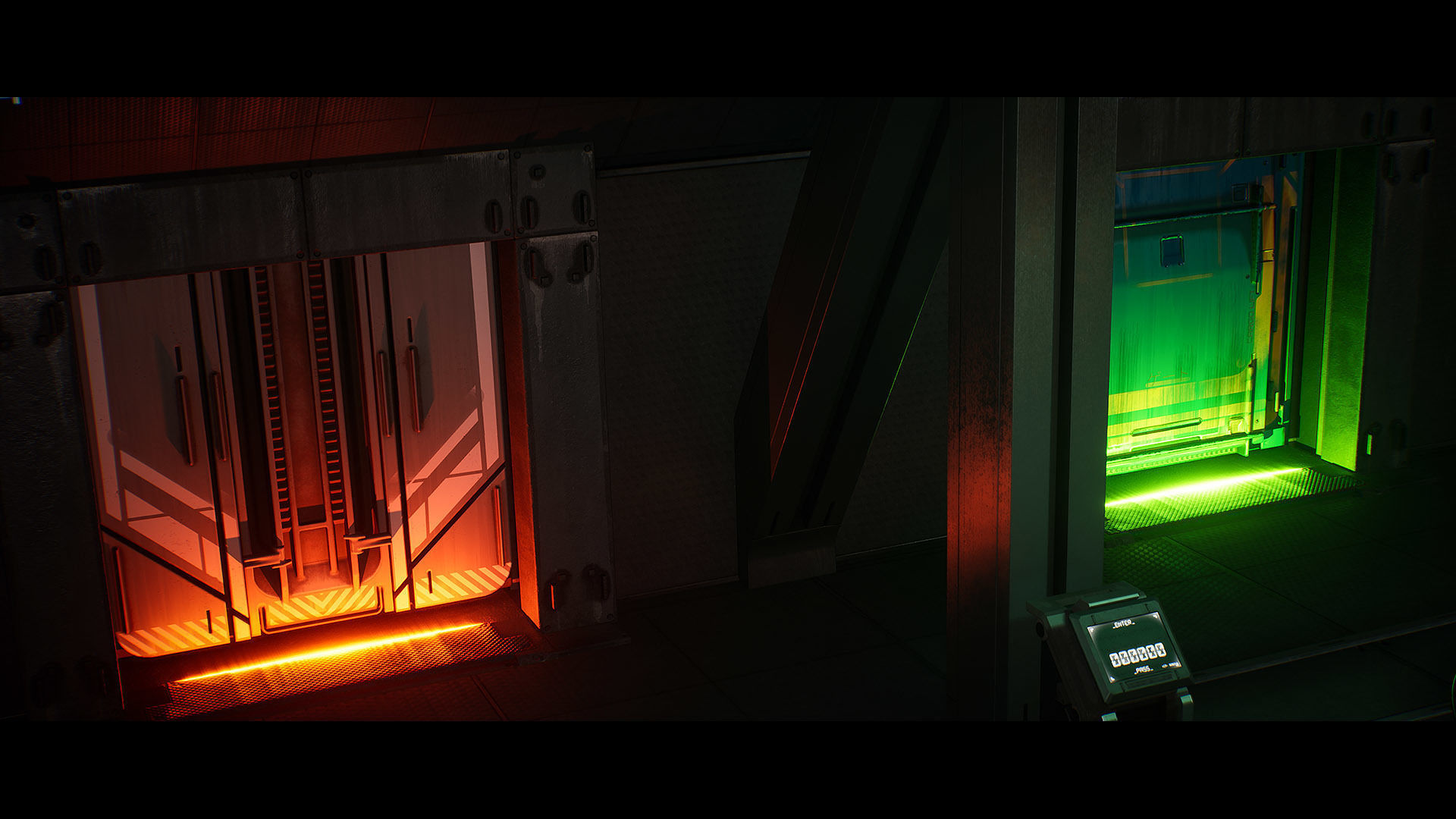 Sci-Fi Animated Door Set UE Low-poly 3D model_16