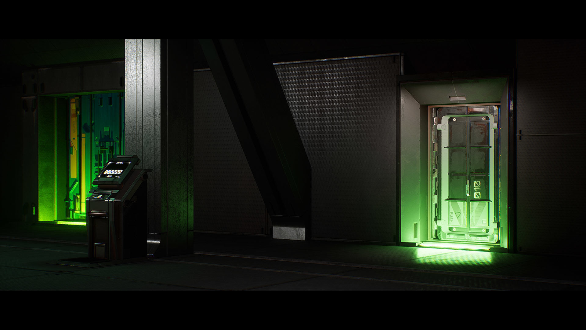 Sci-Fi Animated Door Set UE Low-poly 3D model_5
