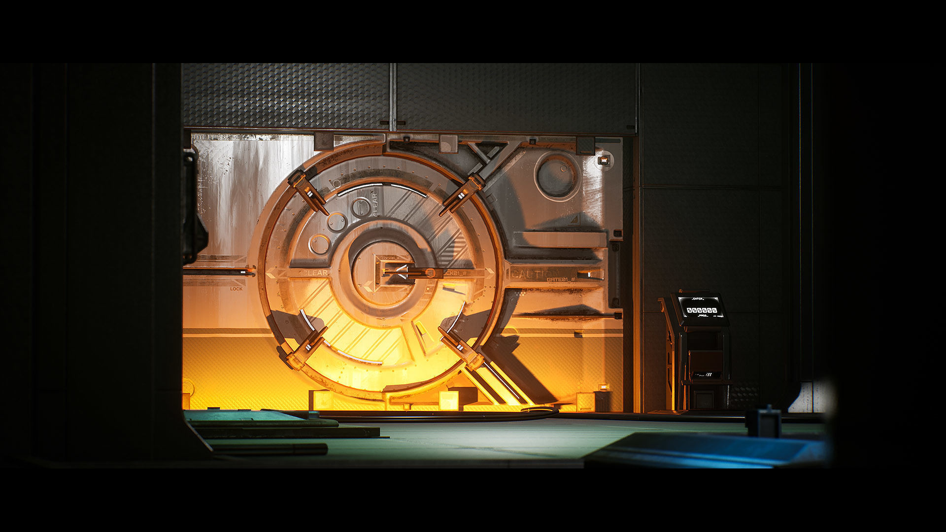 Sci-Fi Animated Door Set UE Low-poly 3D model_13