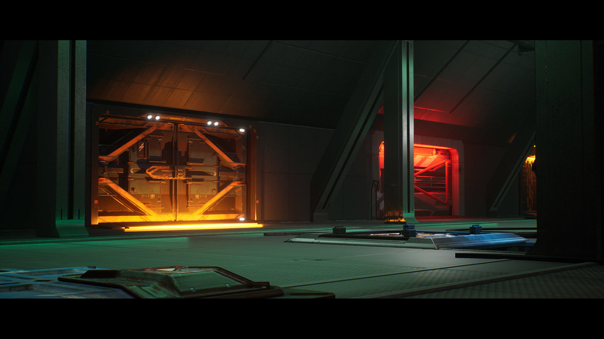 Sci-Fi Animated Door Set UE Low-poly 3D model_7