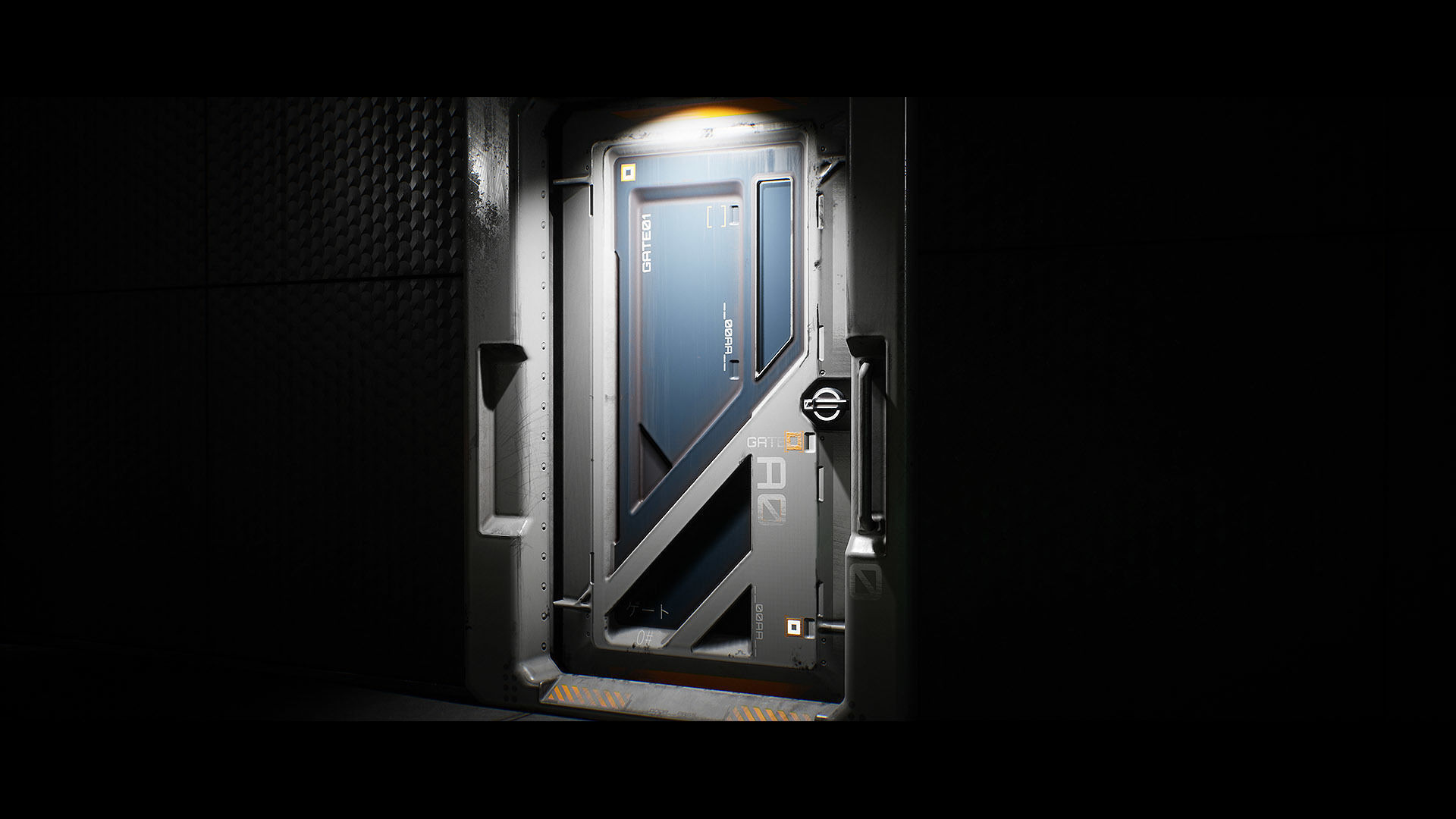 Sci-Fi Animated Door Set UE Low-poly 3D model_11