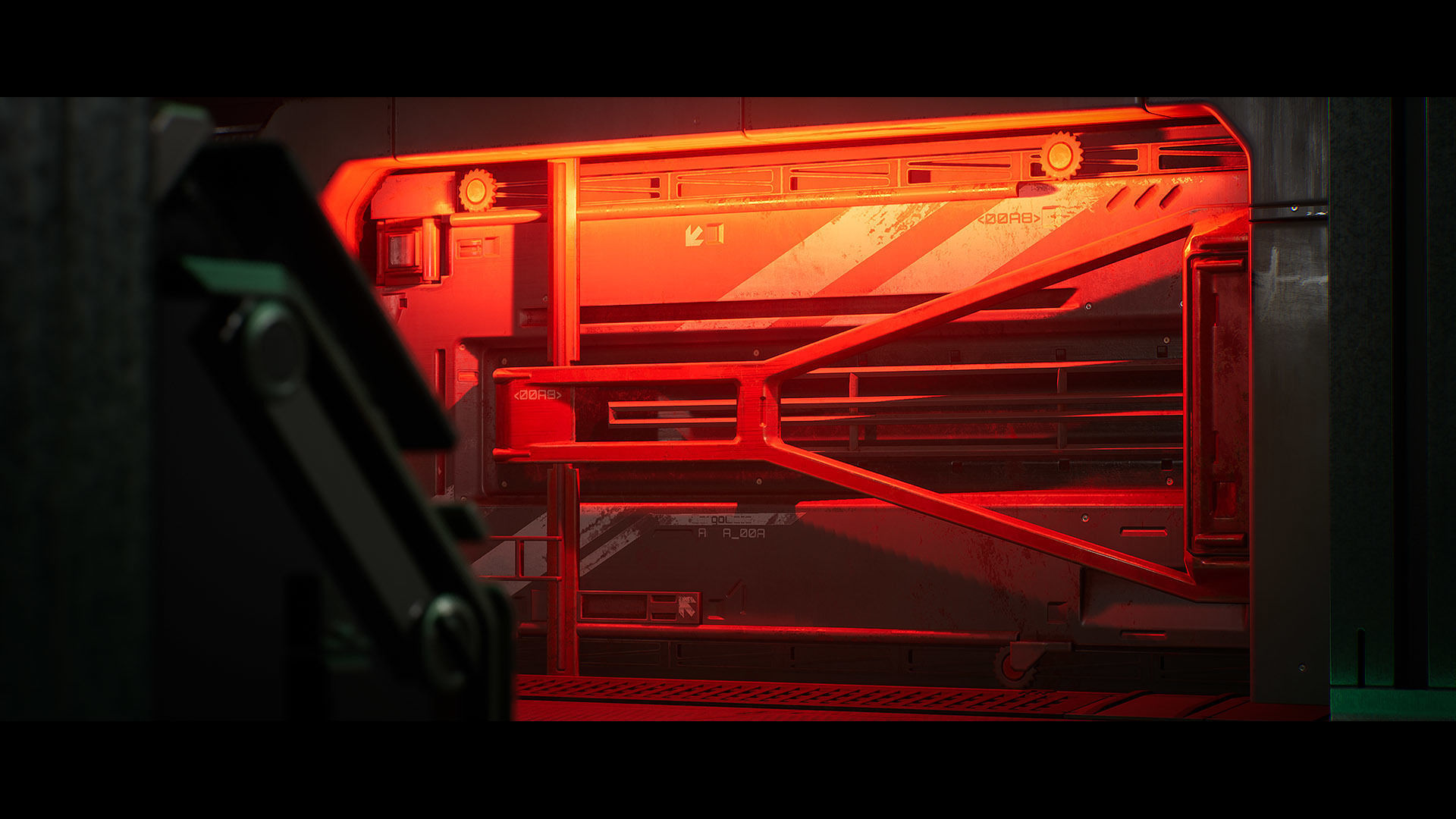 Sci-Fi Animated Door Set UE Low-poly 3D model_10