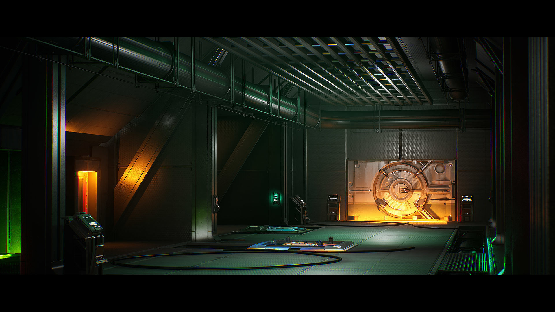 Sci-Fi Animated Door Set UE Low-poly 3D model_17