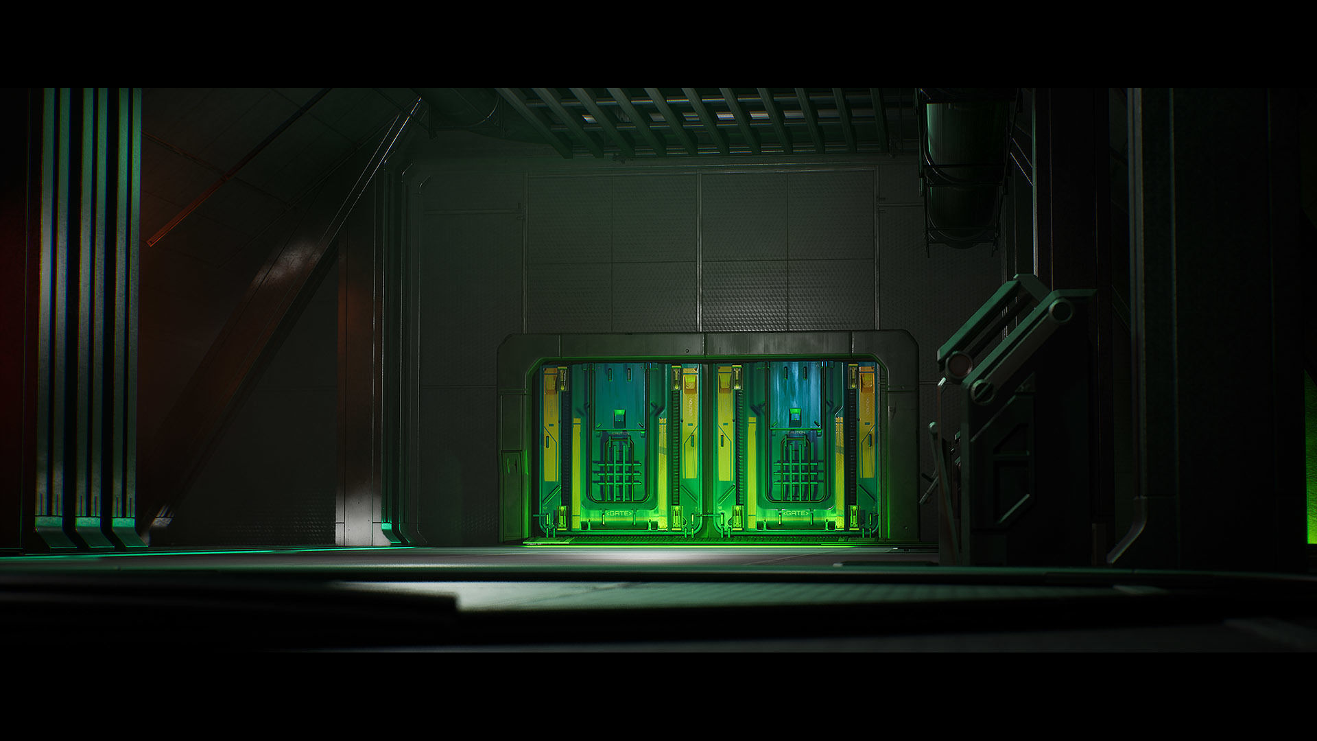Sci-Fi Animated Door Set UE Low-poly 3D model_18