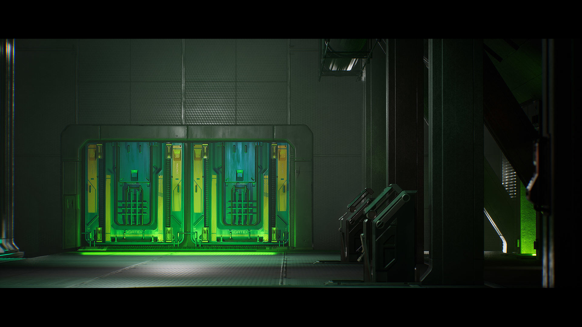 Sci-Fi Animated Door Set UE Low-poly 3D model_9