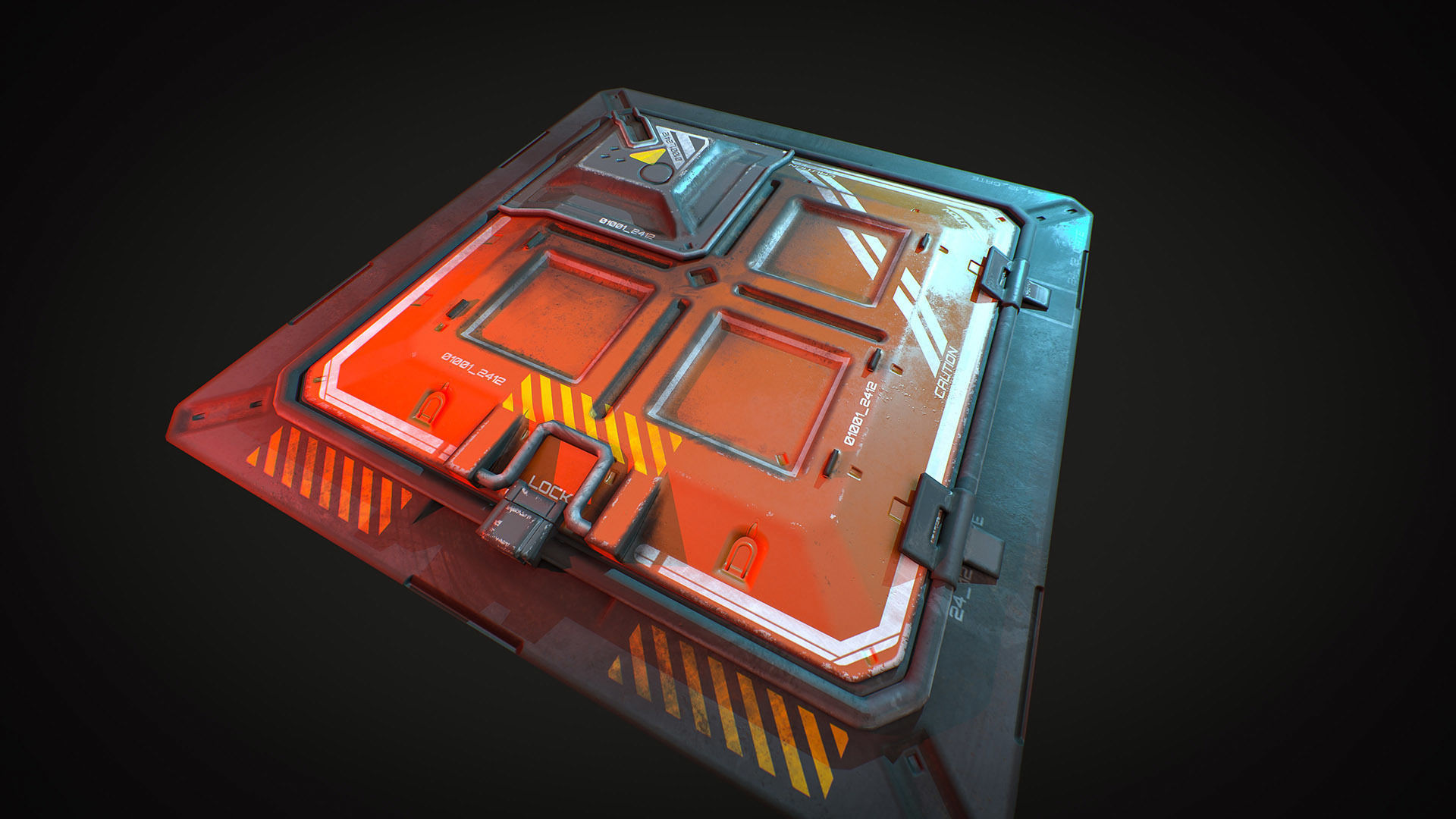 Sci-Fi Animated Door Set UE Low-poly 3D model_22