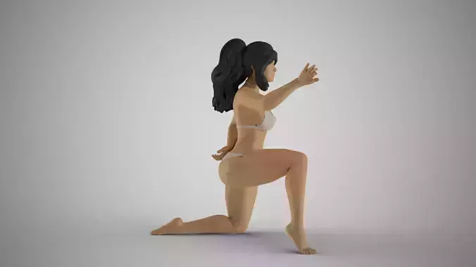 Peeking from Behind Bed Curtains 3D print model