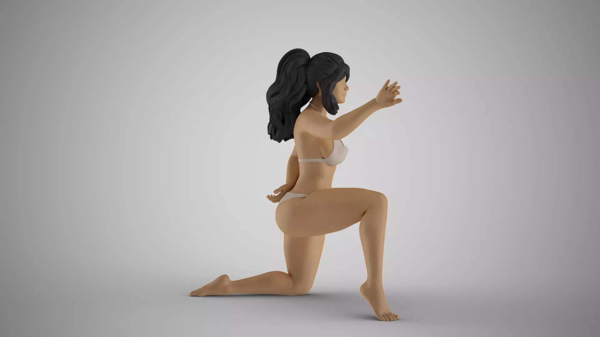 Peeking from Behind Bed Curtains 3D print model_0