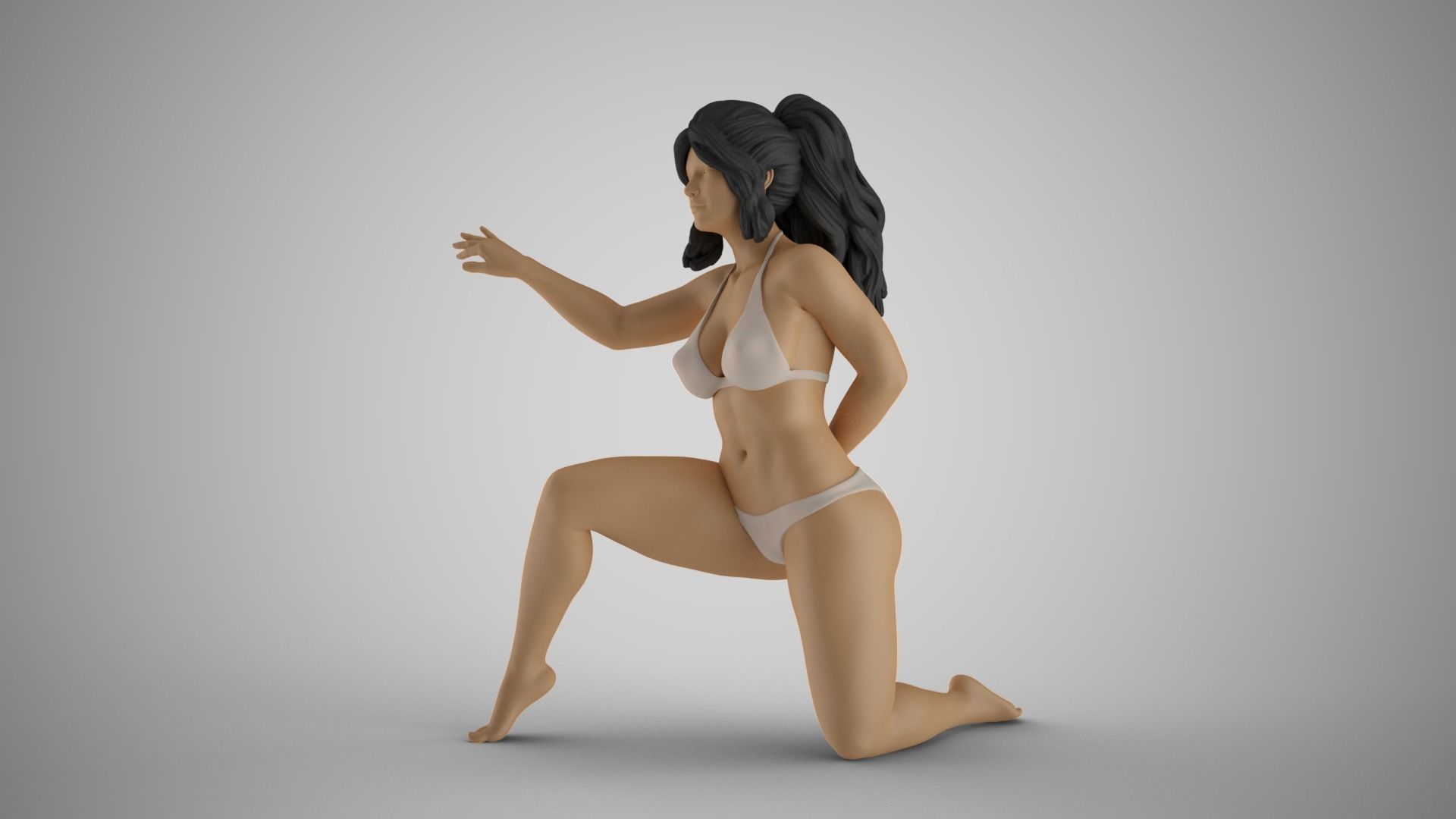 Peeking from Behind Bed Curtains 3D print model_9