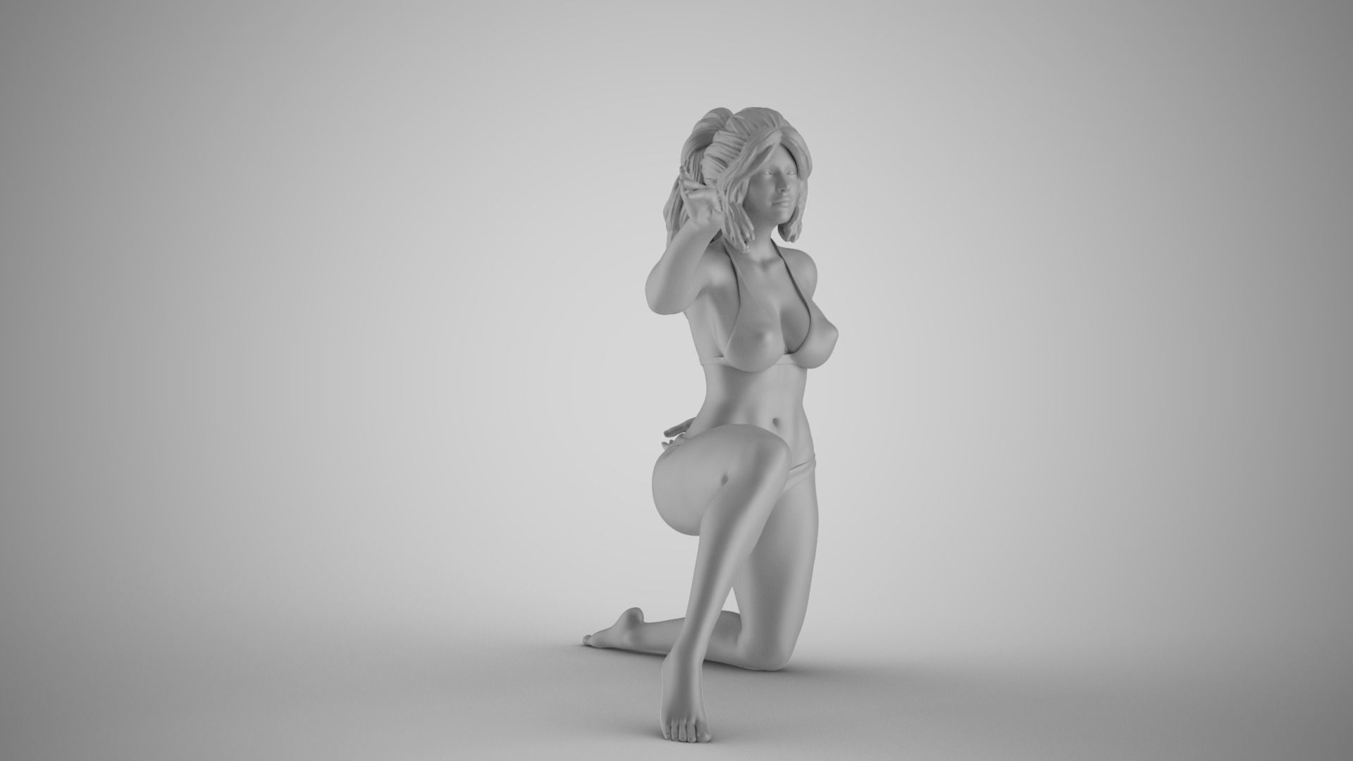 Peeking from Behind Bed Curtains 3D print model_3