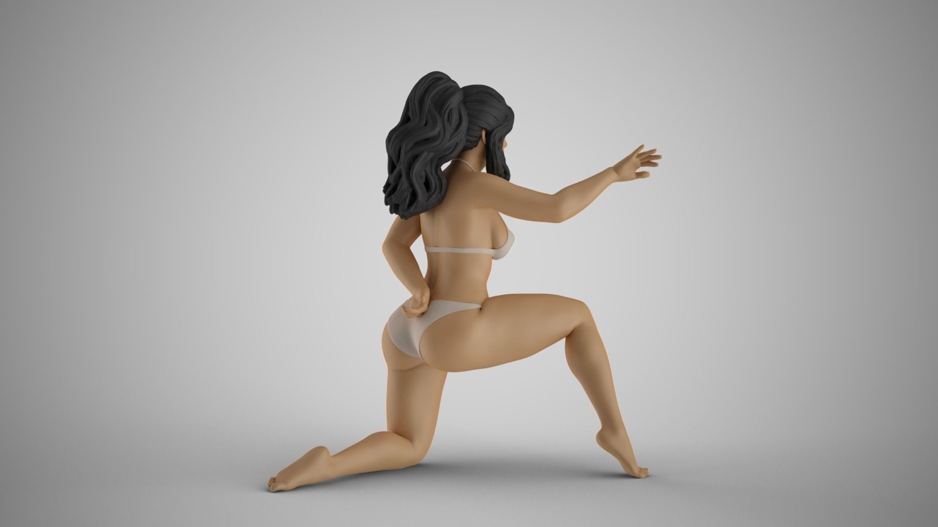 Peeking from Behind Bed Curtains 3D print model_6