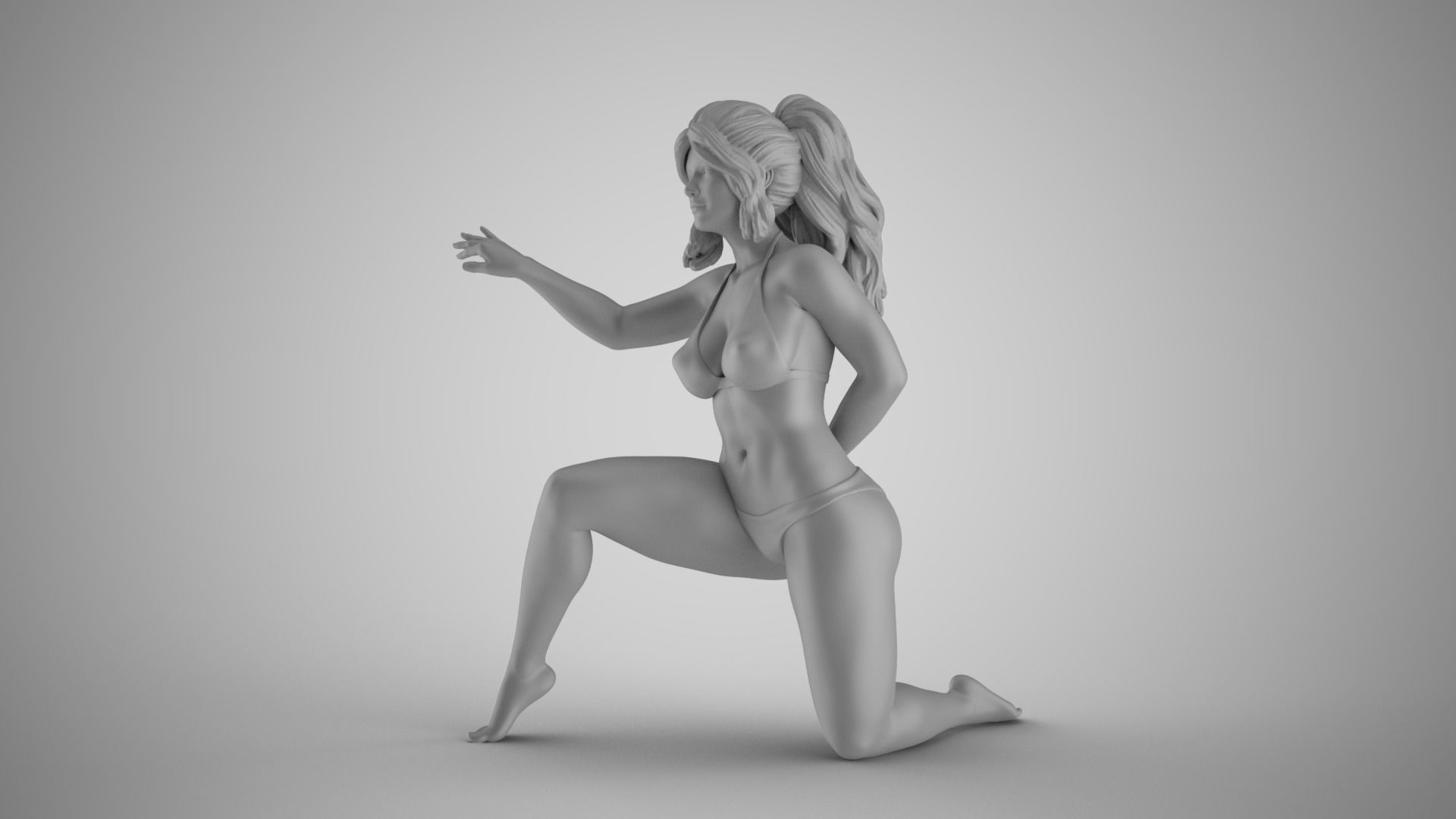 Peeking from Behind Bed Curtains 3D print model_2