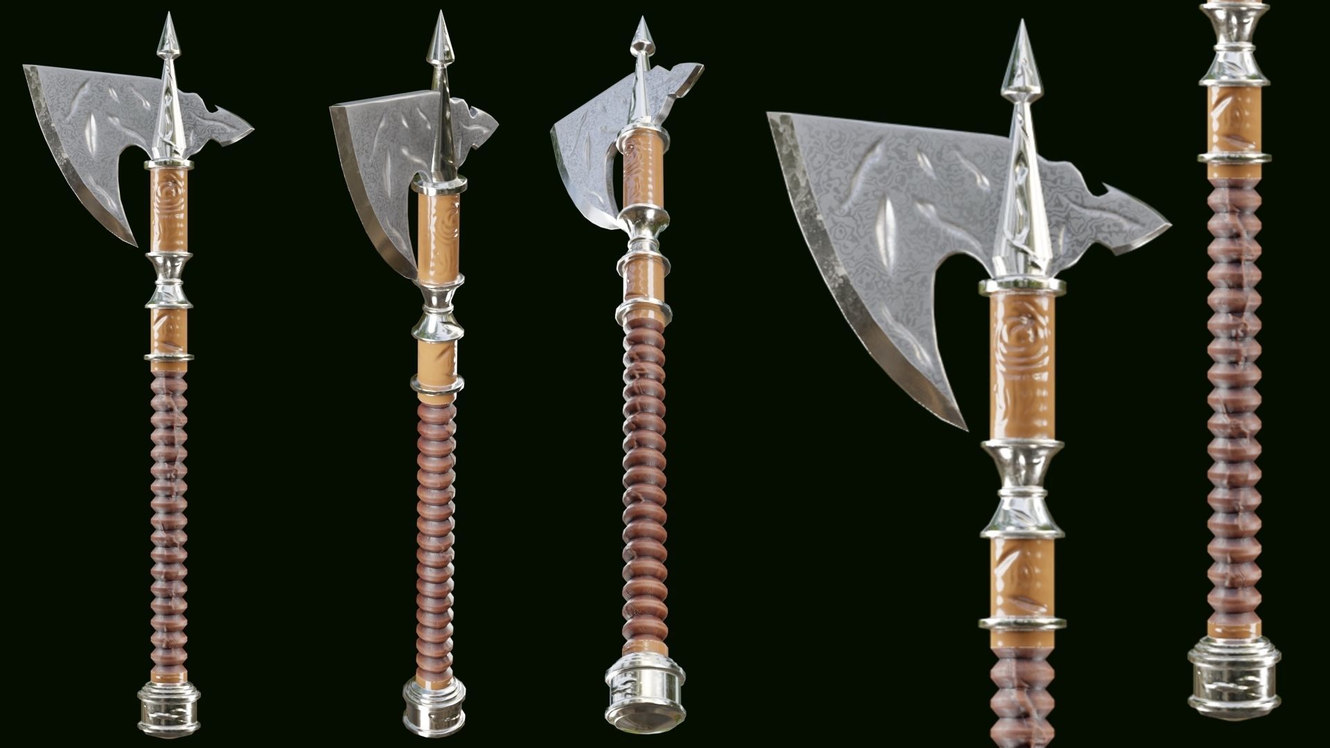 PBR AXE PACK 01 Low-poly 3D model_17