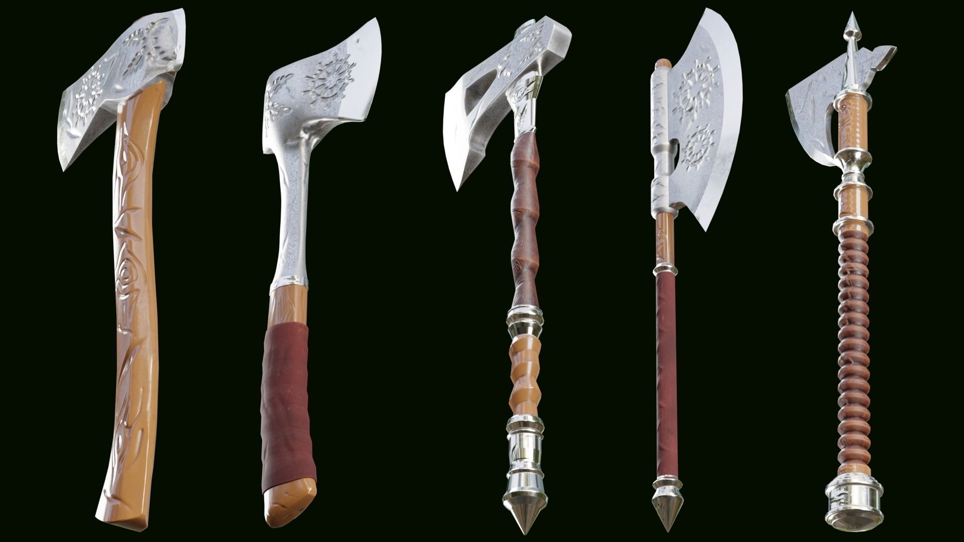 PBR AXE PACK 01 Low-poly 3D model_5