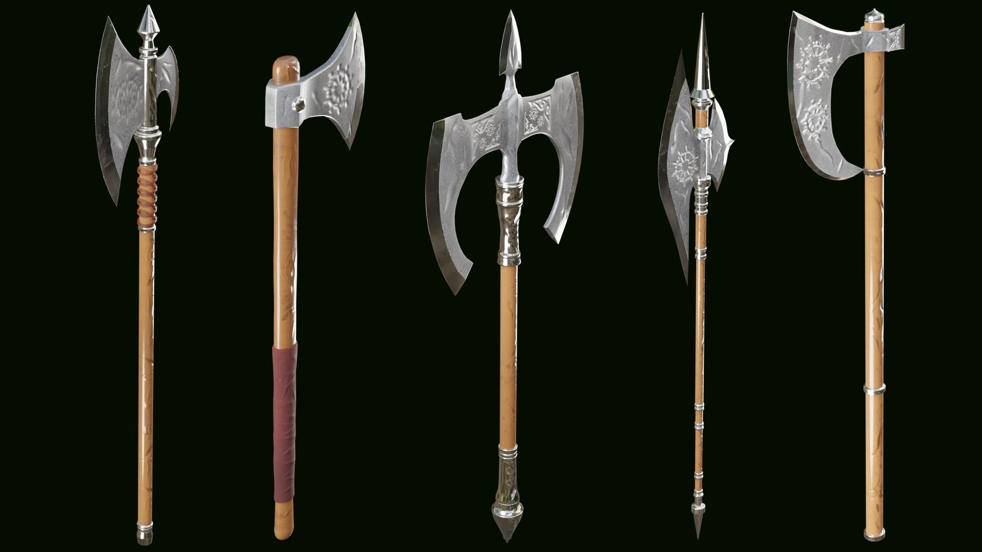 PBR AXE PACK 01 Low-poly 3D model_2