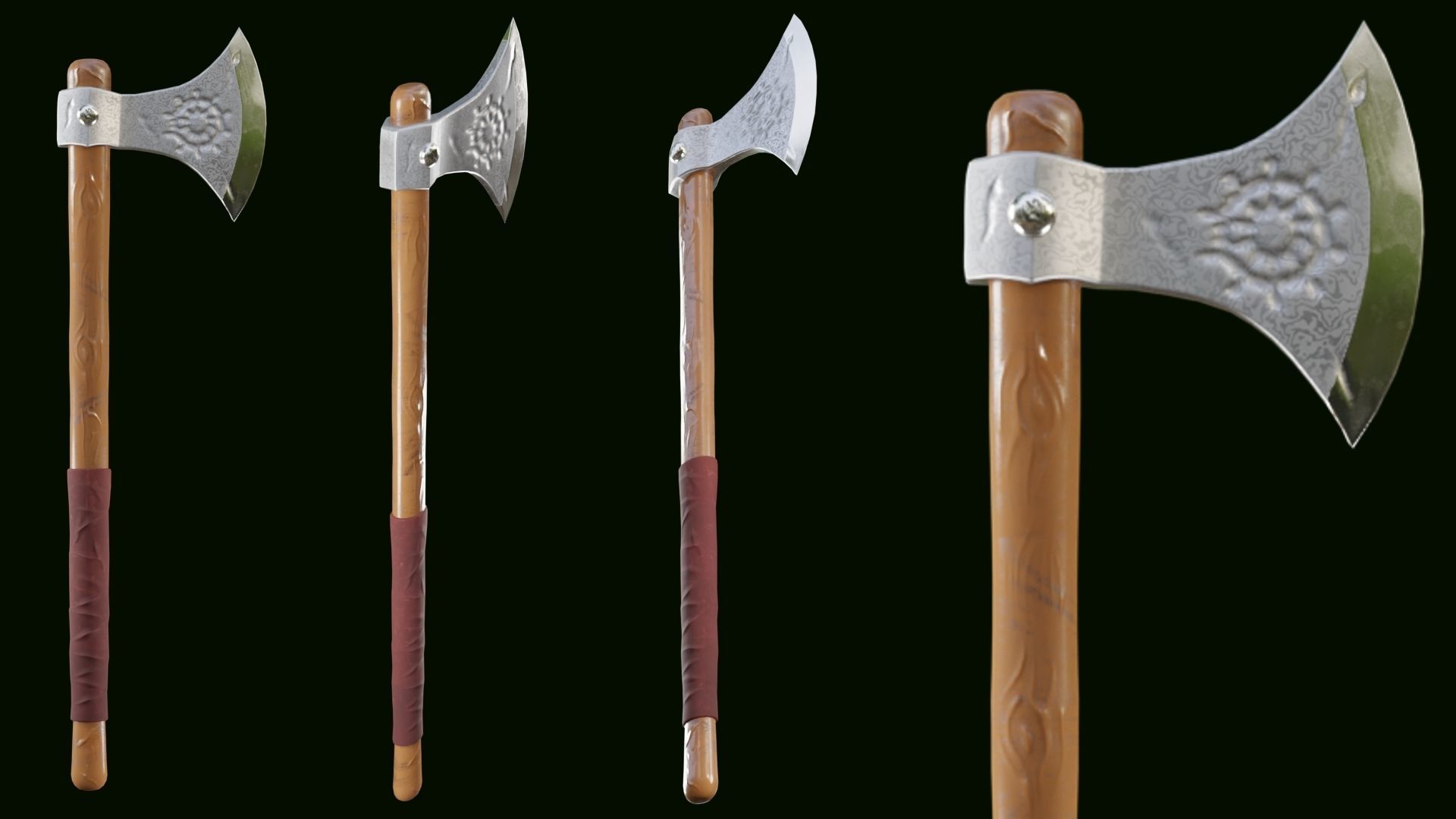 PBR AXE PACK 01 Low-poly 3D model_11