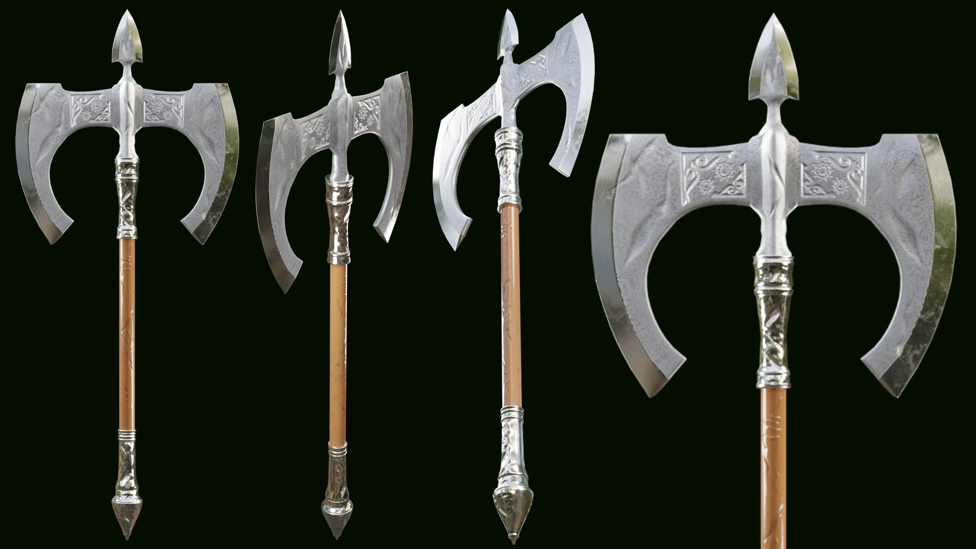 PBR AXE PACK 01 Low-poly 3D model_12