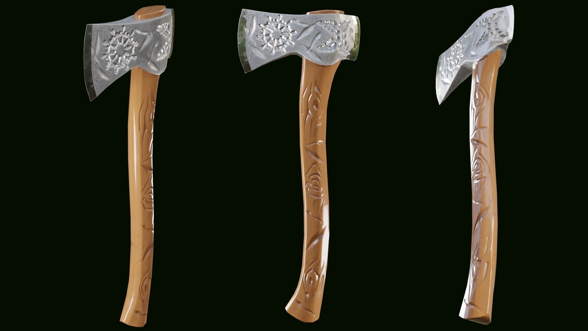 PBR AXE PACK 01 Low-poly 3D model_19