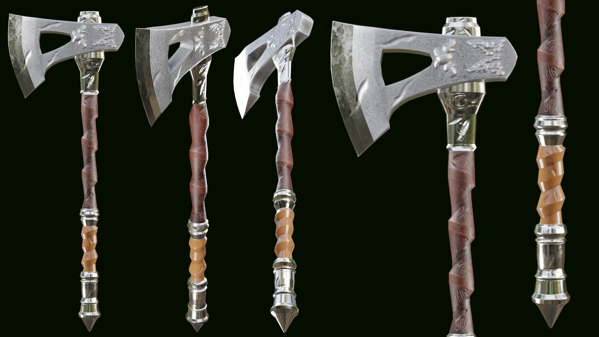 PBR AXE PACK 01 Low-poly 3D model_16