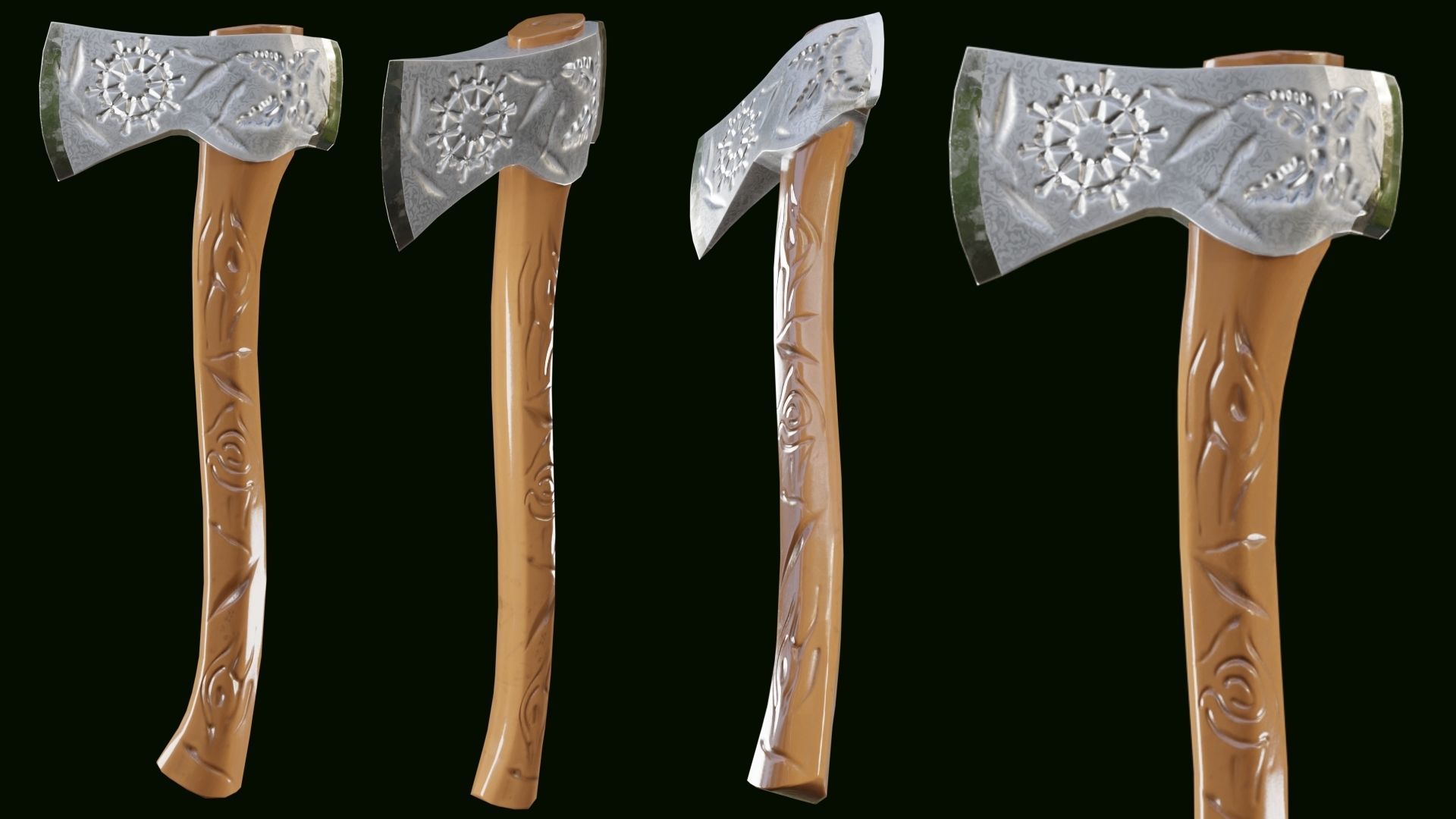 PBR AXE PACK 01 Low-poly 3D model_9