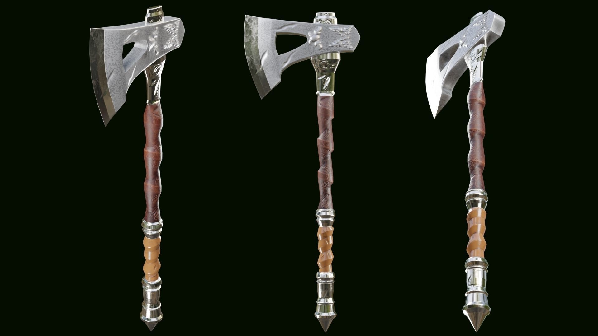 PBR AXE PACK 01 Low-poly 3D model_26