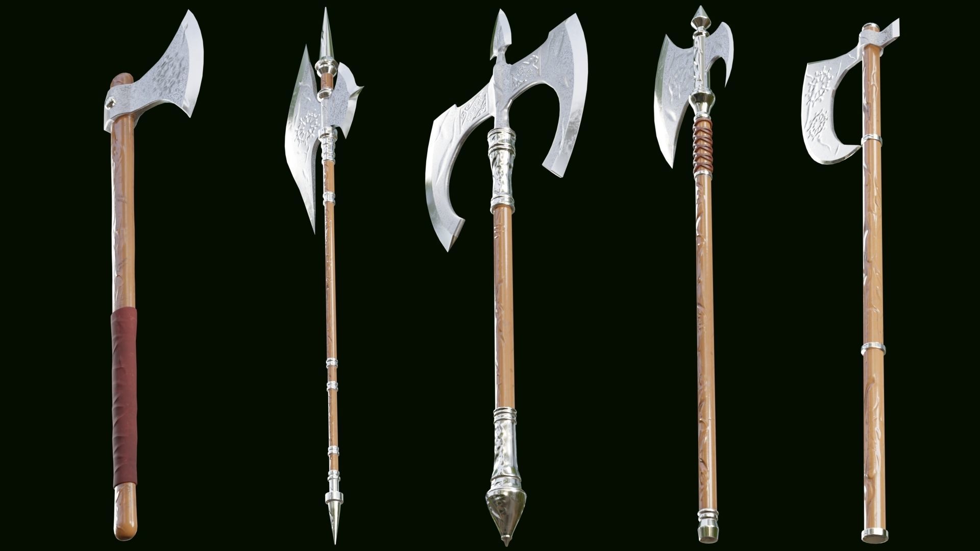 PBR AXE PACK 01 Low-poly 3D model_6