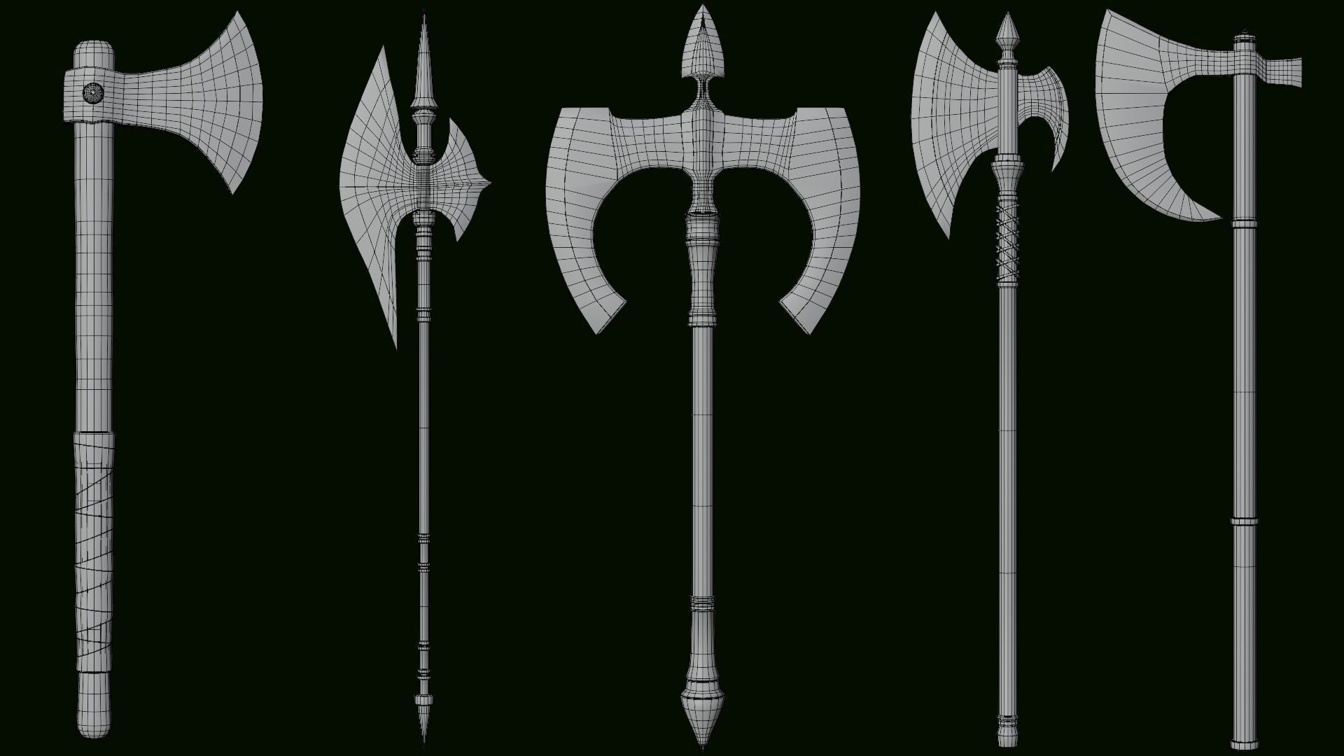 PBR AXE PACK 01 Low-poly 3D model_8