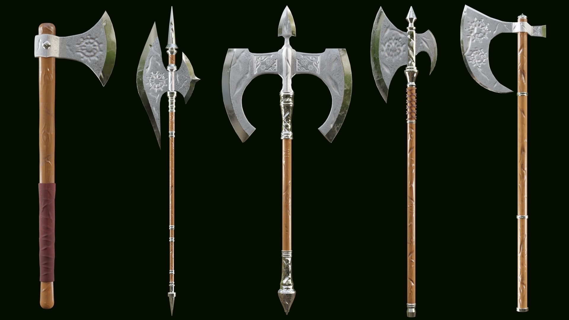 PBR AXE PACK 01 Low-poly 3D model_4