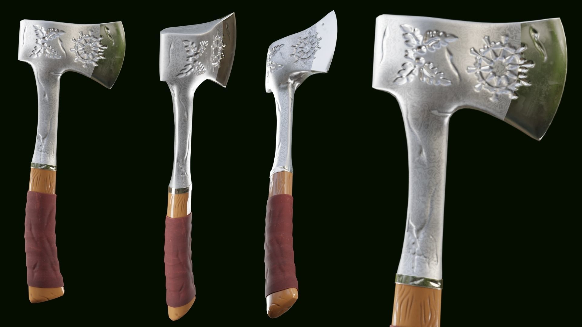 PBR AXE PACK 01 Low-poly 3D model_10