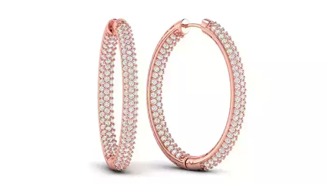 Diamond Studded Oval Earring  Danglers 