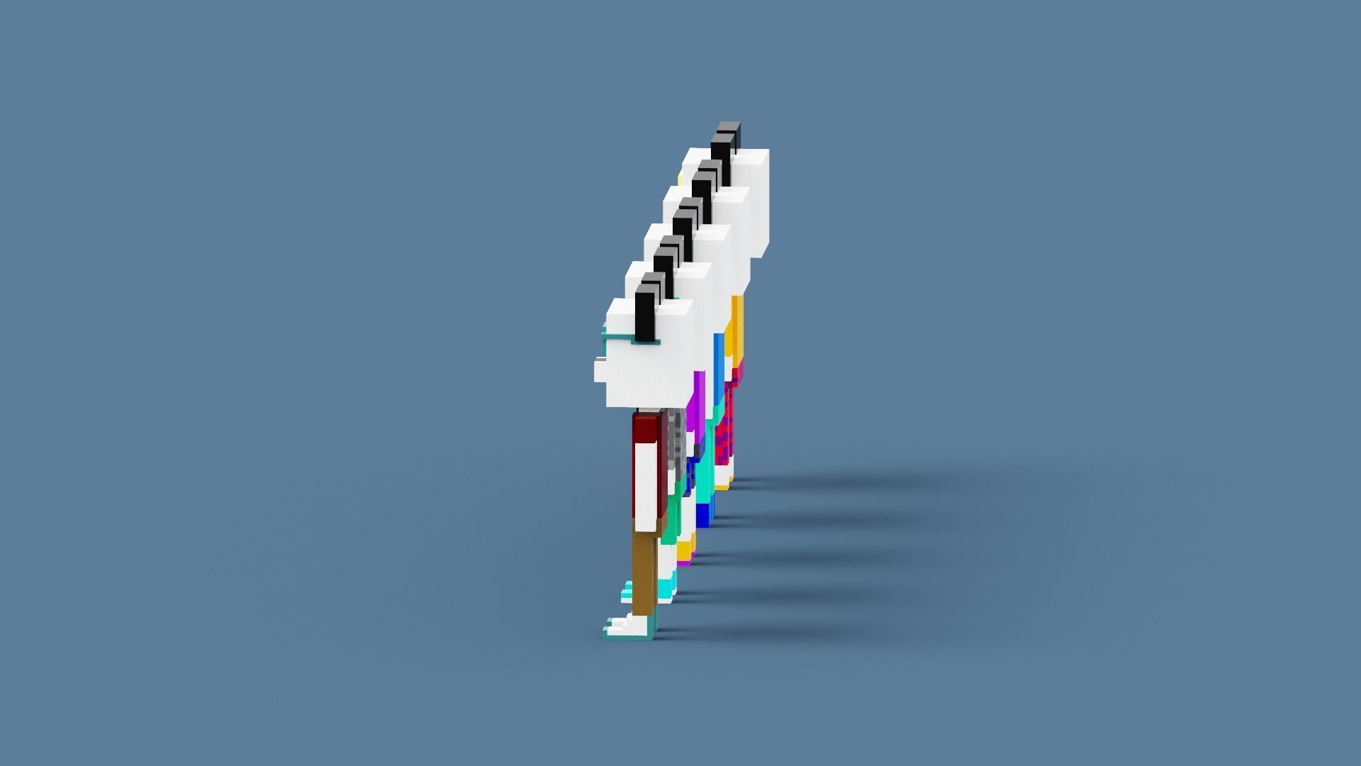 NFT Voxel Panda Characters Low-poly 3D model_4