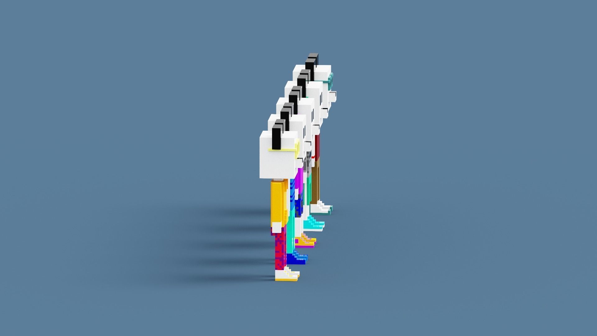 NFT Voxel Panda Characters Low-poly 3D model_10