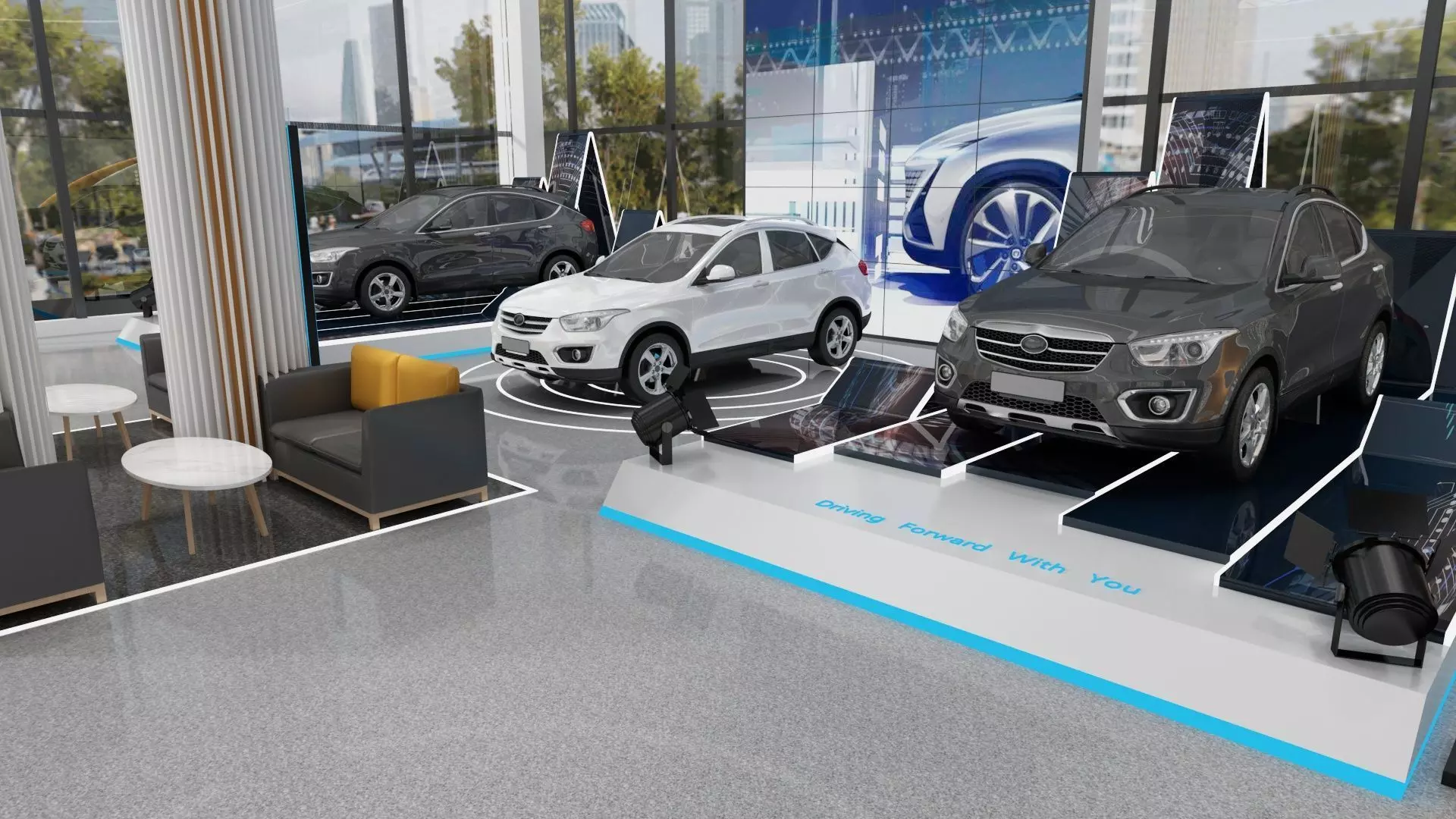 Automobile 4S Shop 3D model_0