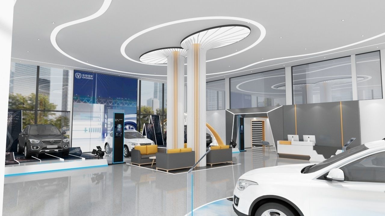 Automobile 4S Shop 3D model_1