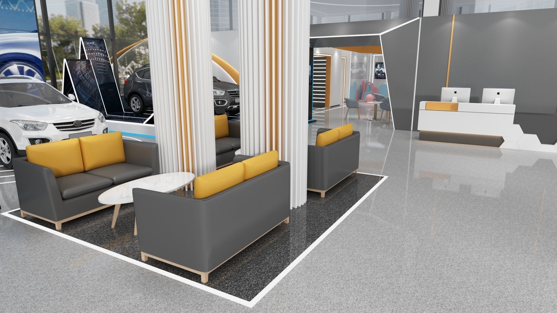 Automobile 4S Shop 3D model_2