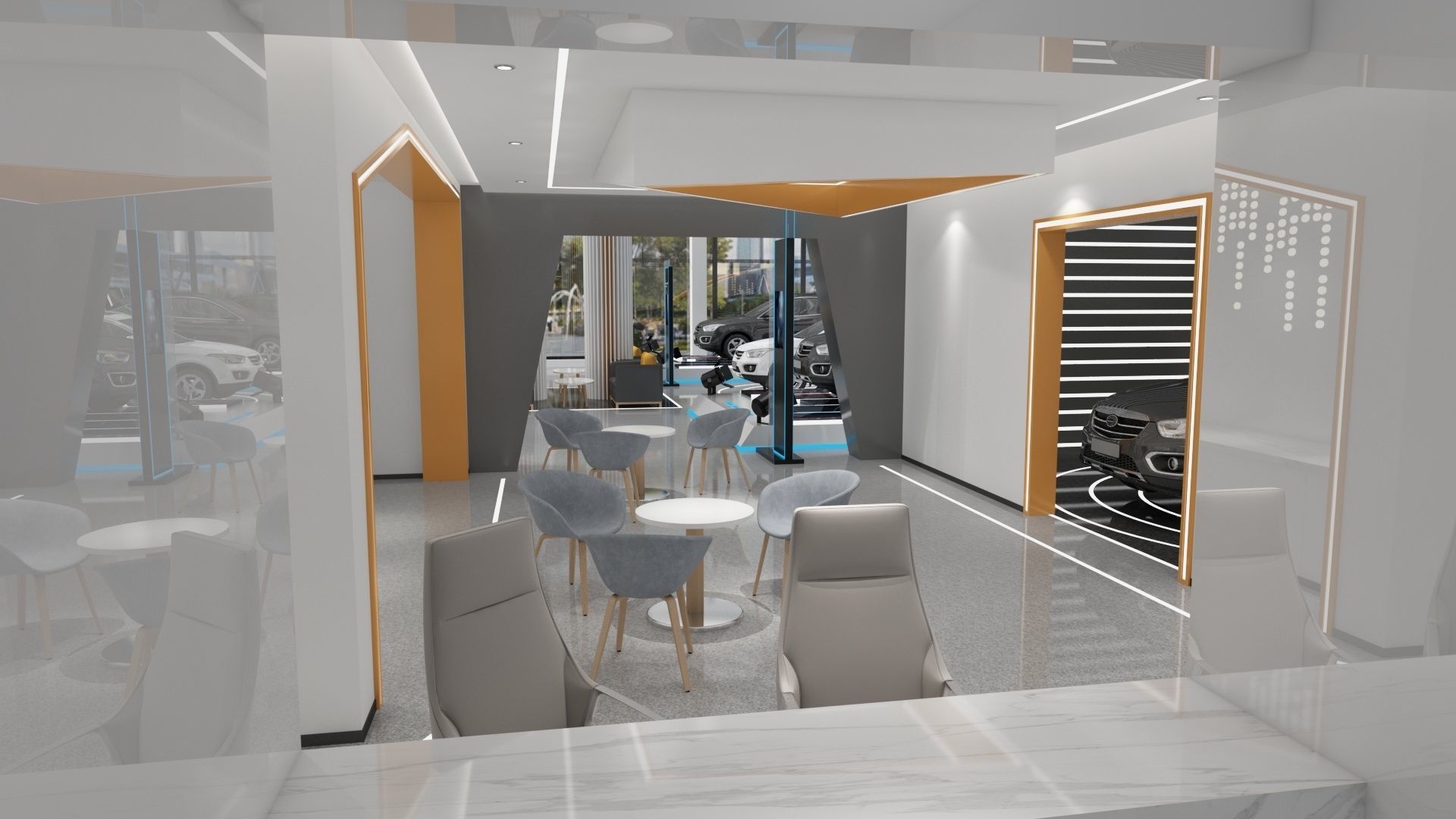 Automobile 4S Shop 3D model_6